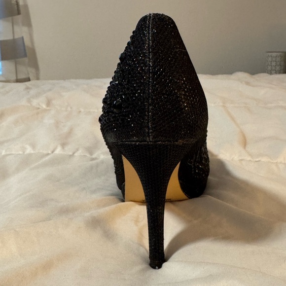 Chic Black Rhinestone Heels - Picture 6 of 16